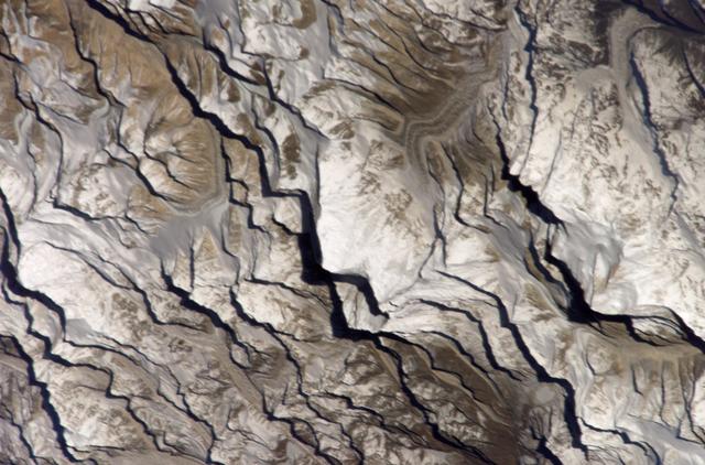 Photograph of Mt. Everest from space.
