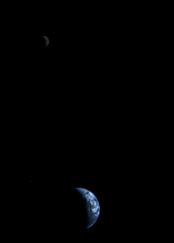 The first image to include both the Earth and Moon in the same frame.