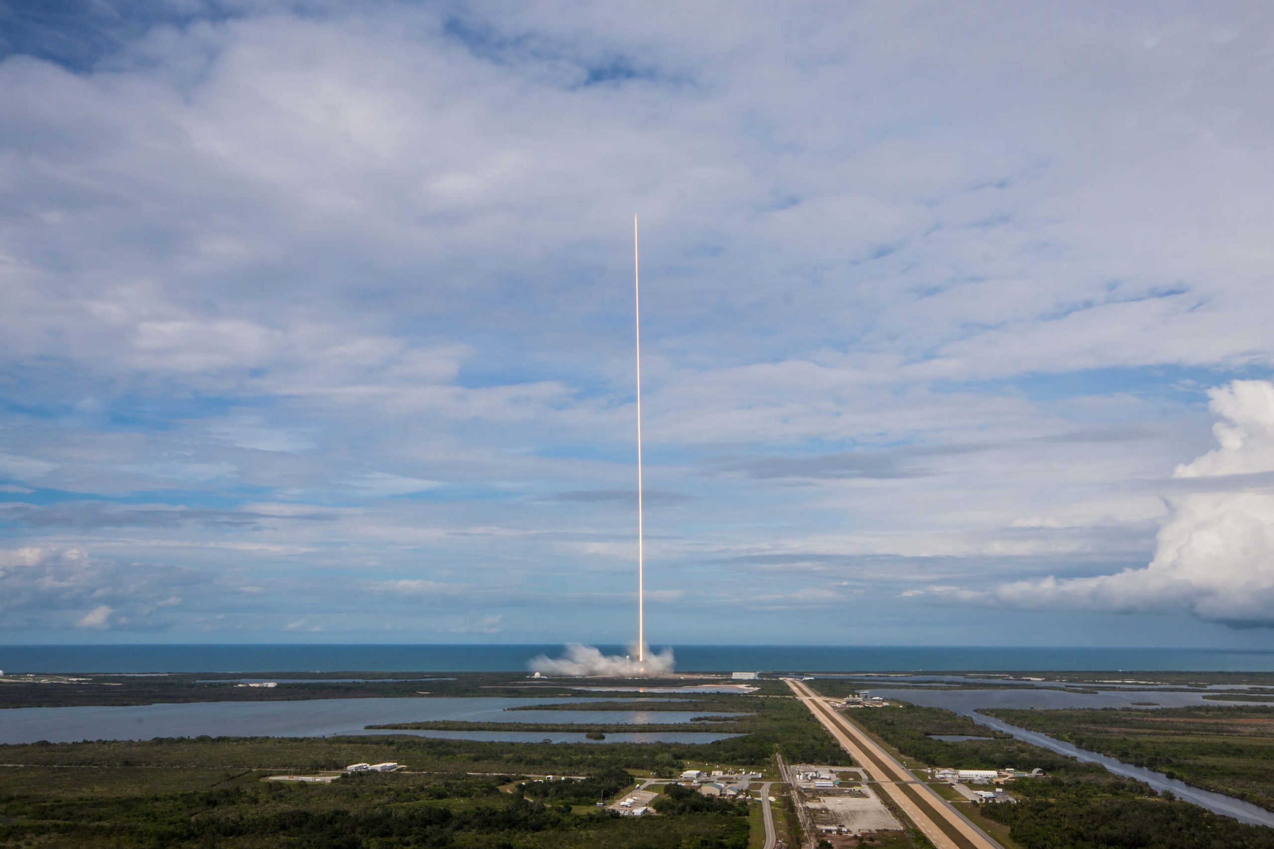 This particular Falcon 9 first stage booster launched in June 2017 in support of SpaceX’s eleventh commercial resupply service mission (CRS-11) and performed a successful landing back on Earth. Under NASA’s Commercial Space Program, partners including SpaceX and Boeing, are designing hardware to carry humans to space and will soon launch astronauts from U.S. soil. Courtesy of SpaceX